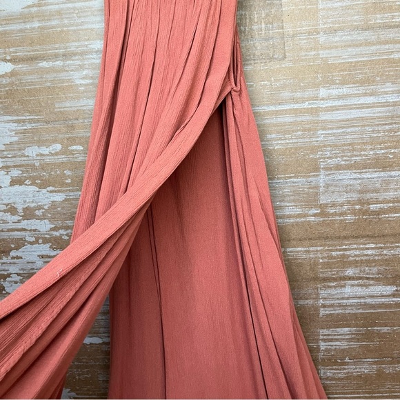 Free People Grommet Maxi Dress Slit Rayon Boho Western Summer Beachy Womens XS - Picture 6 of 9